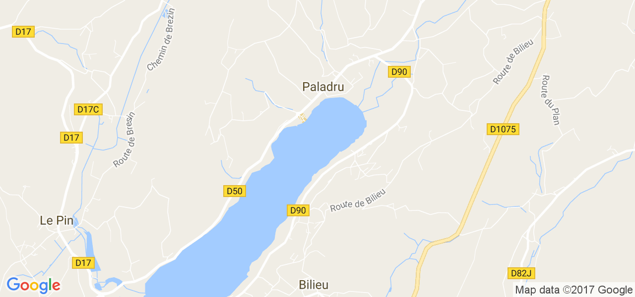 map de la ville de Paladru