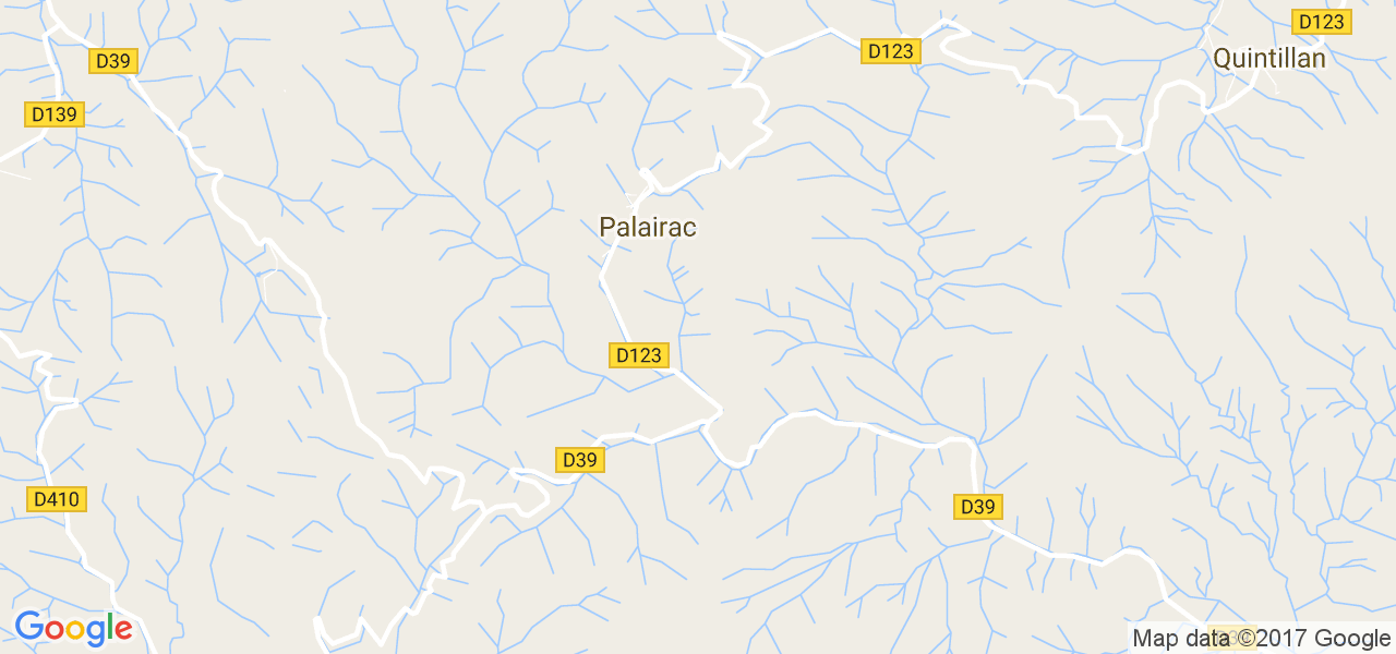 map de la ville de Palairac