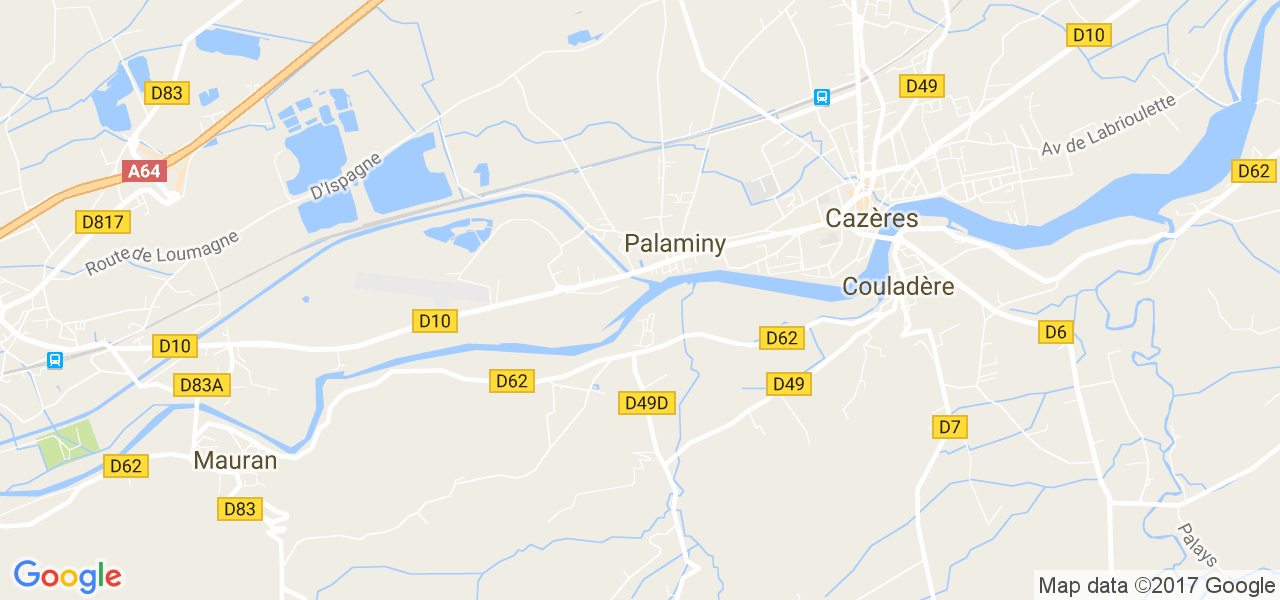 map de la ville de Palaminy