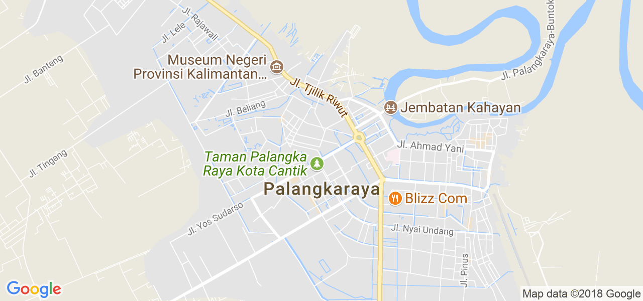 map of the city of Palangkaraya