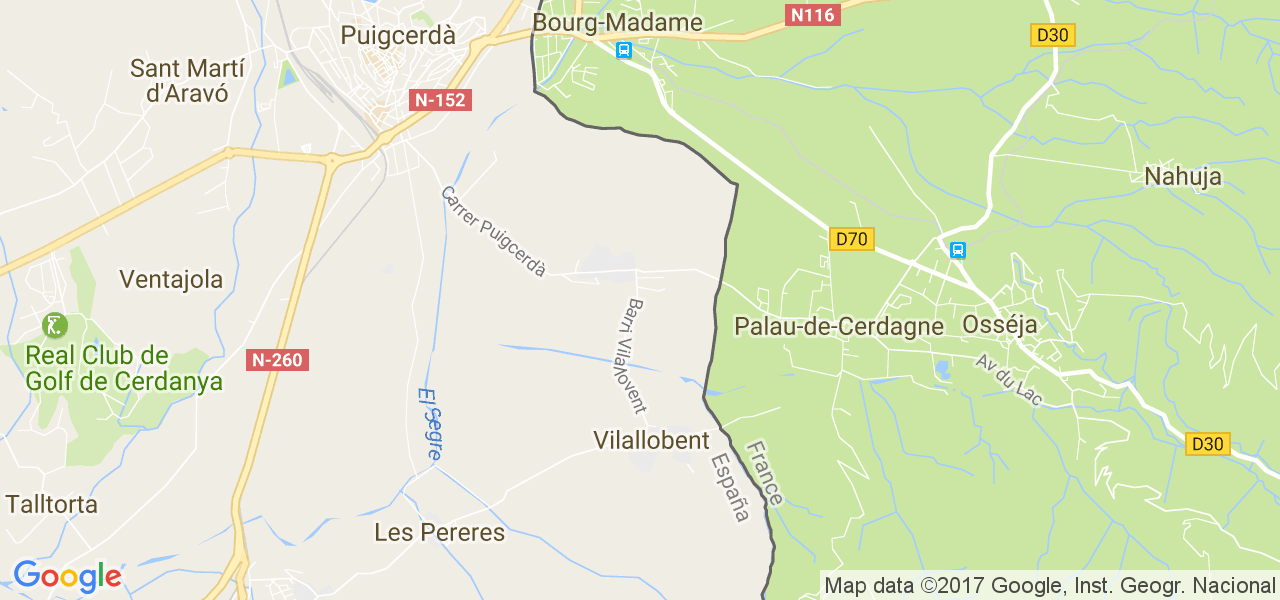 map de la ville de Palau-de-Cerdagne