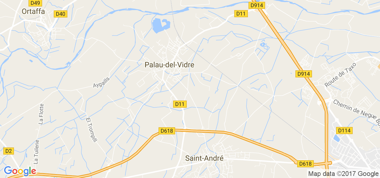 map de la ville de Palau-del-Vidre