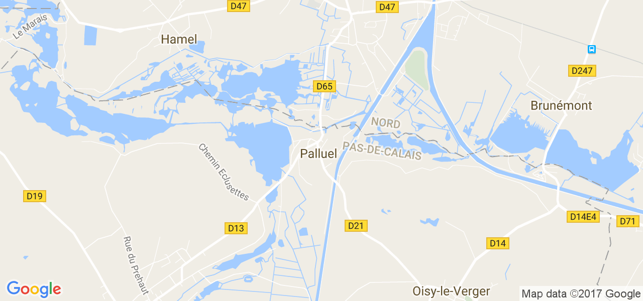 map de la ville de Palluel