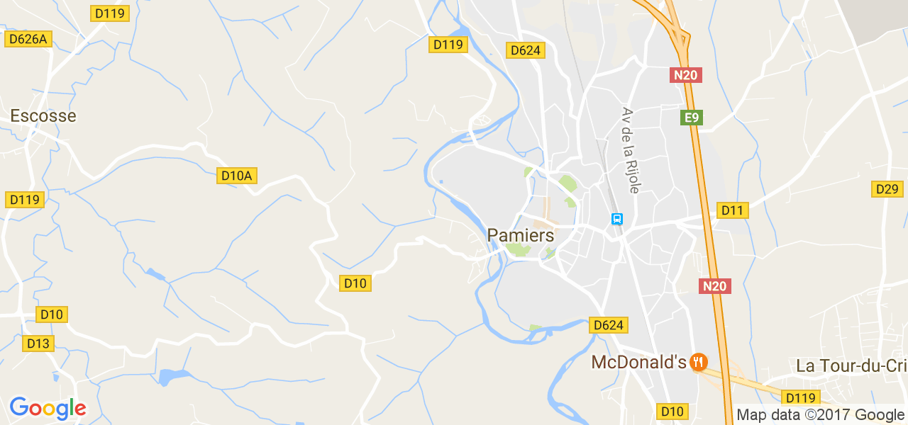 map de la ville de Pamiers
