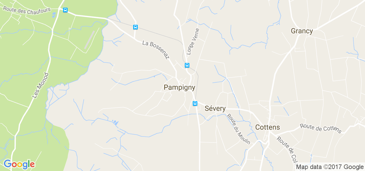 map de la ville de Pampigny