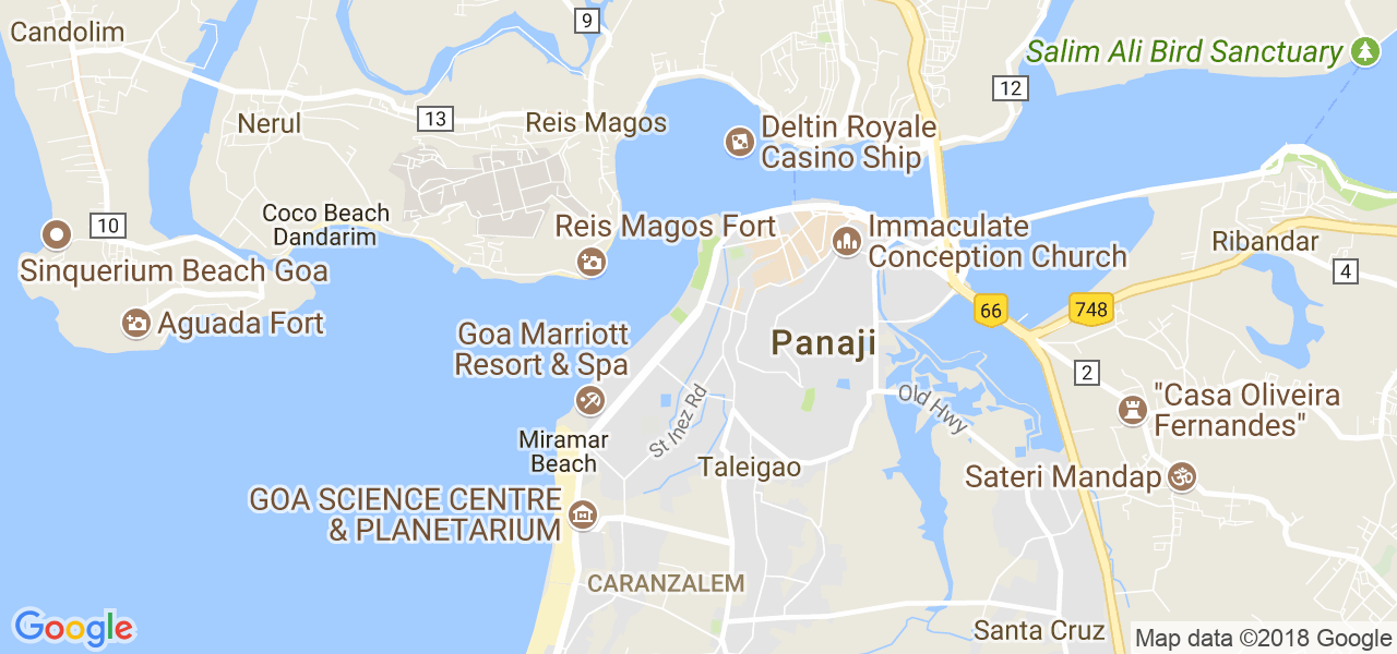 map de la ville de Panaji