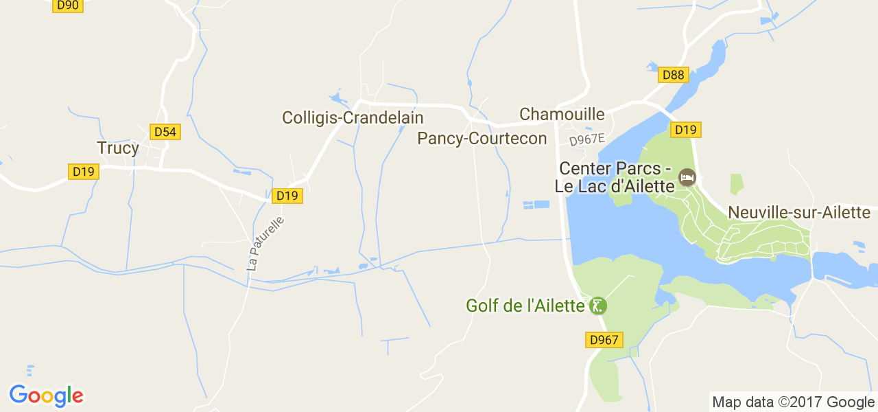 map de la ville de Pancy-Courtecon