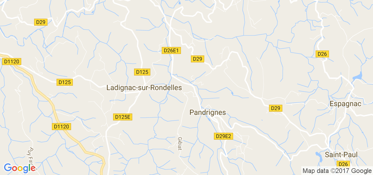 map de la ville de Pandrignes