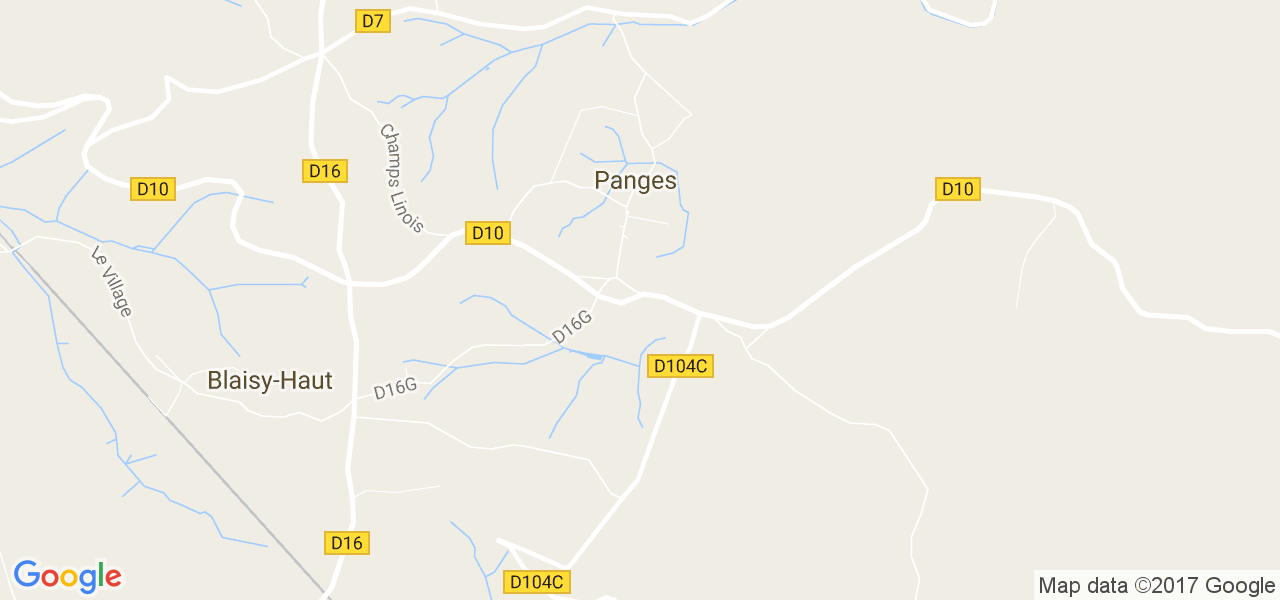 map de la ville de Panges