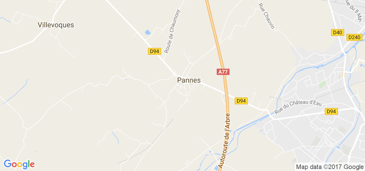 map de la ville de Pannes