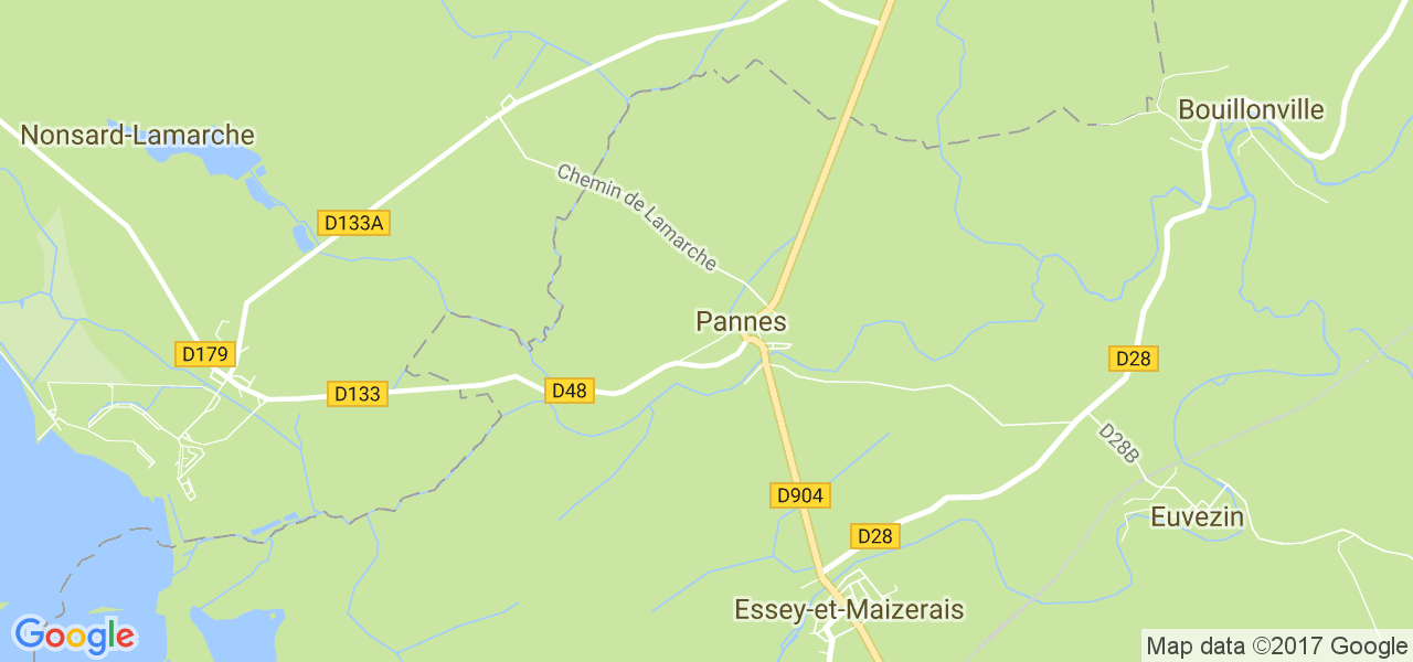 map de la ville de Pannes