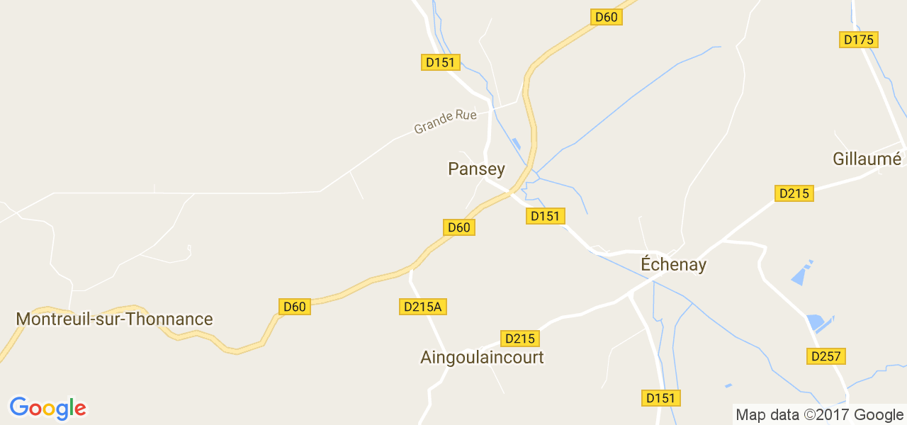 map de la ville de Pansey