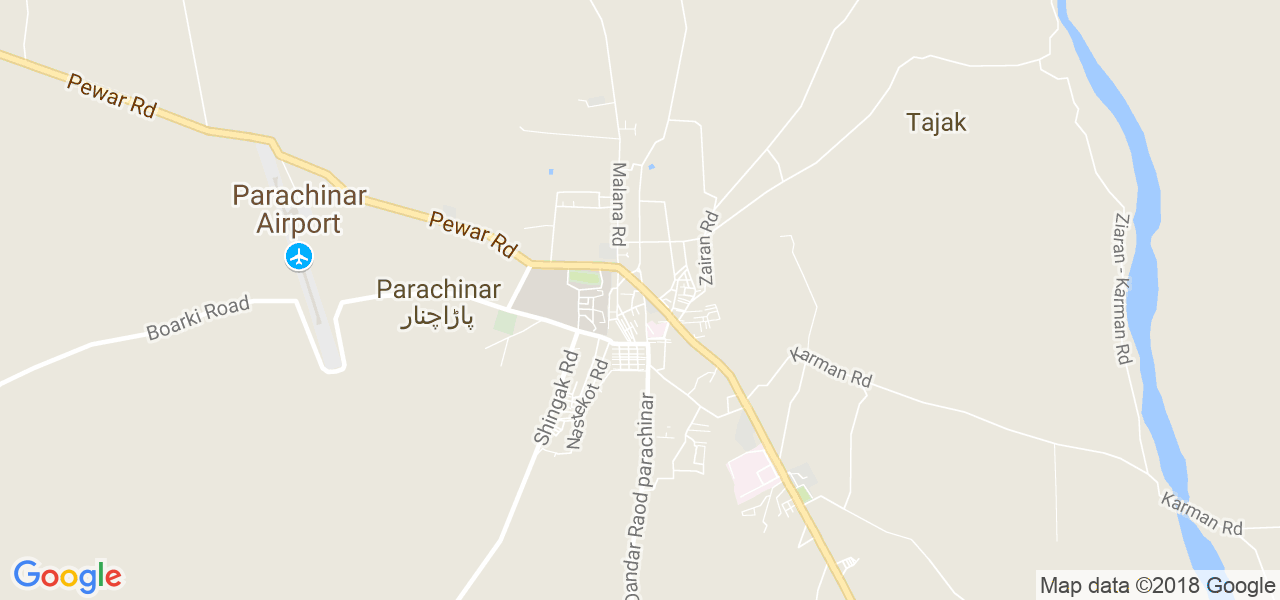 map of the city of Parachinar