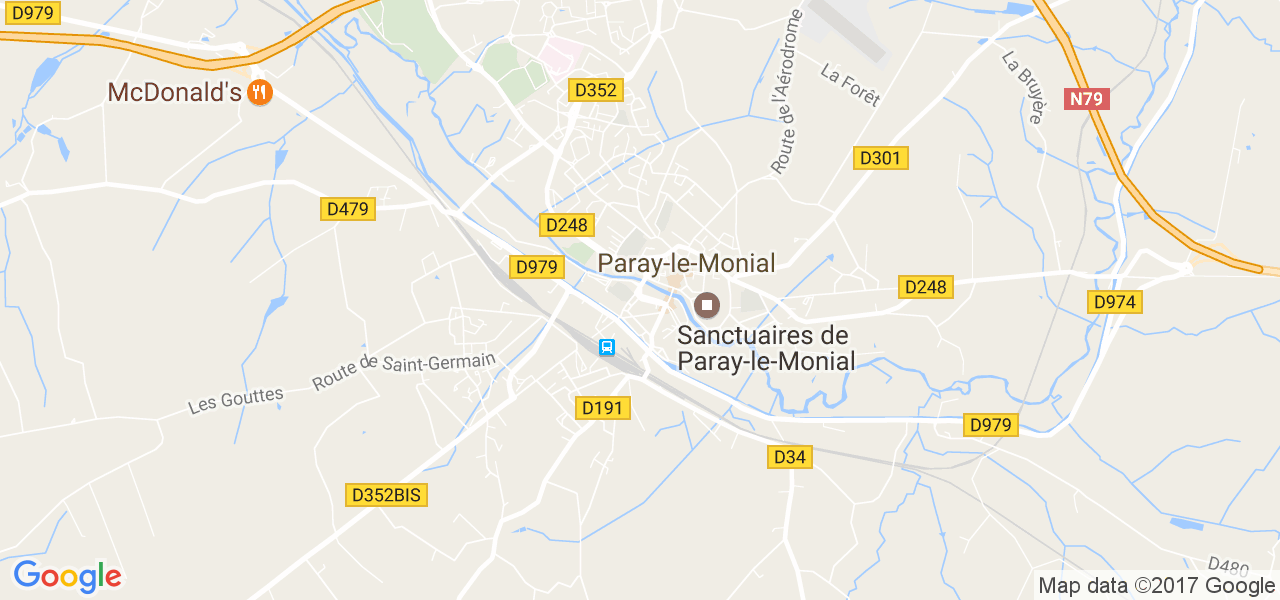 map de la ville de Paray-le-Monial