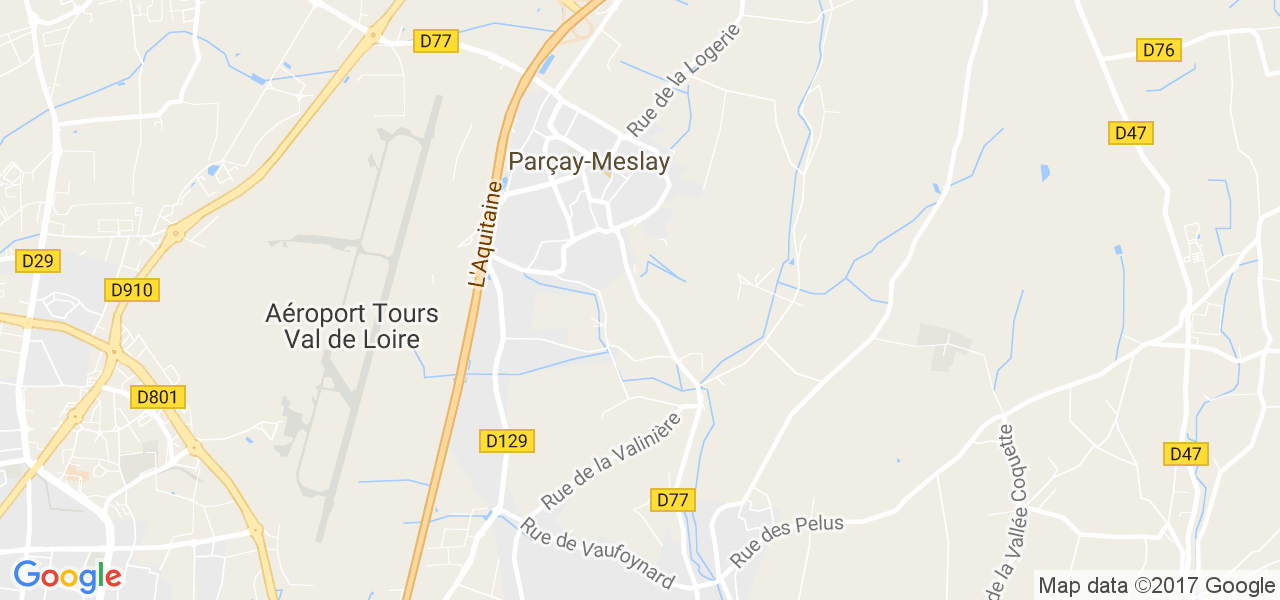 map de la ville de Parçay-Meslay