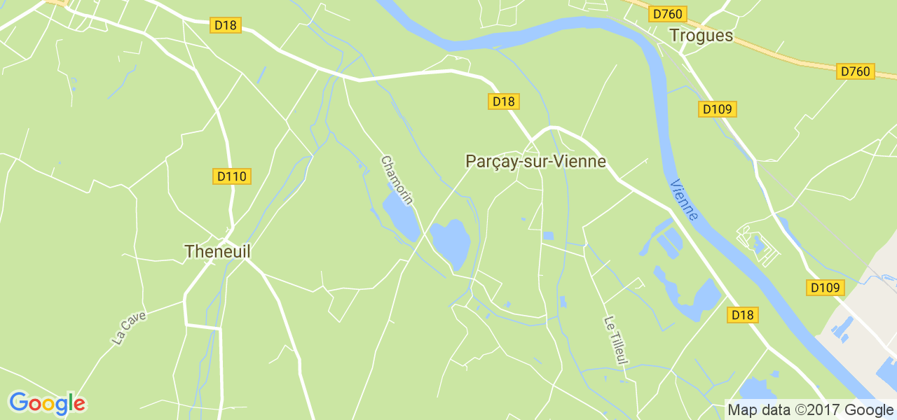 map de la ville de Parçay-sur-Vienne