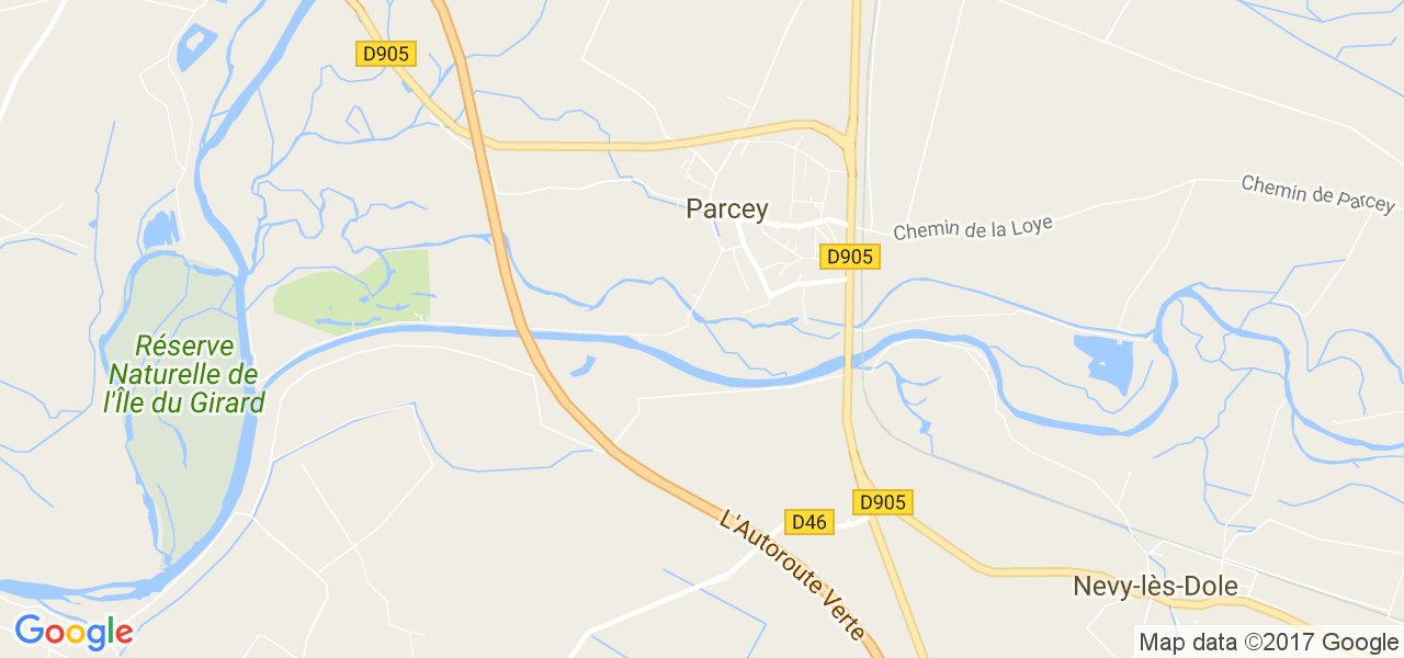 map de la ville de Parcey