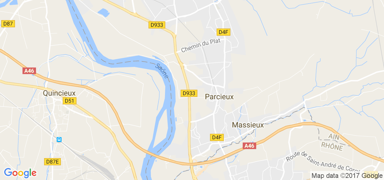 map de la ville de Parcieux