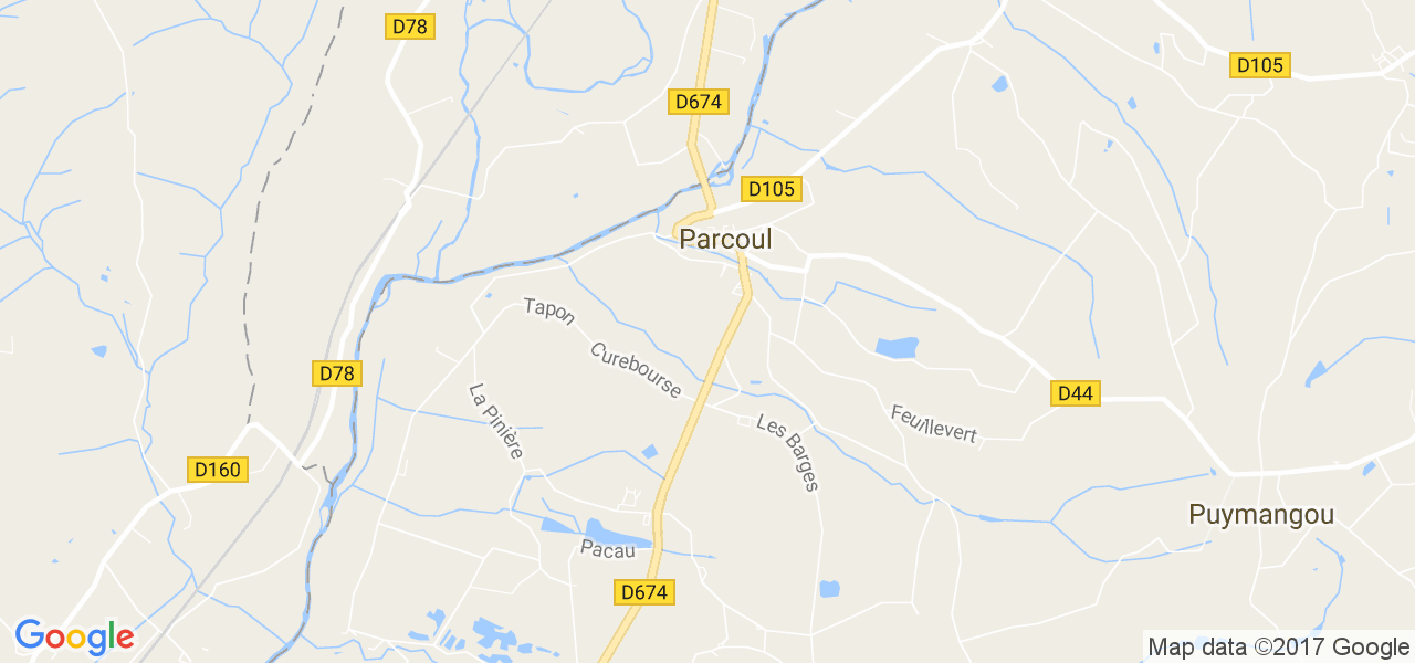 map de la ville de Parcoul