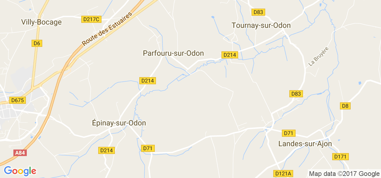 map de la ville de Parfouru-sur-Odon