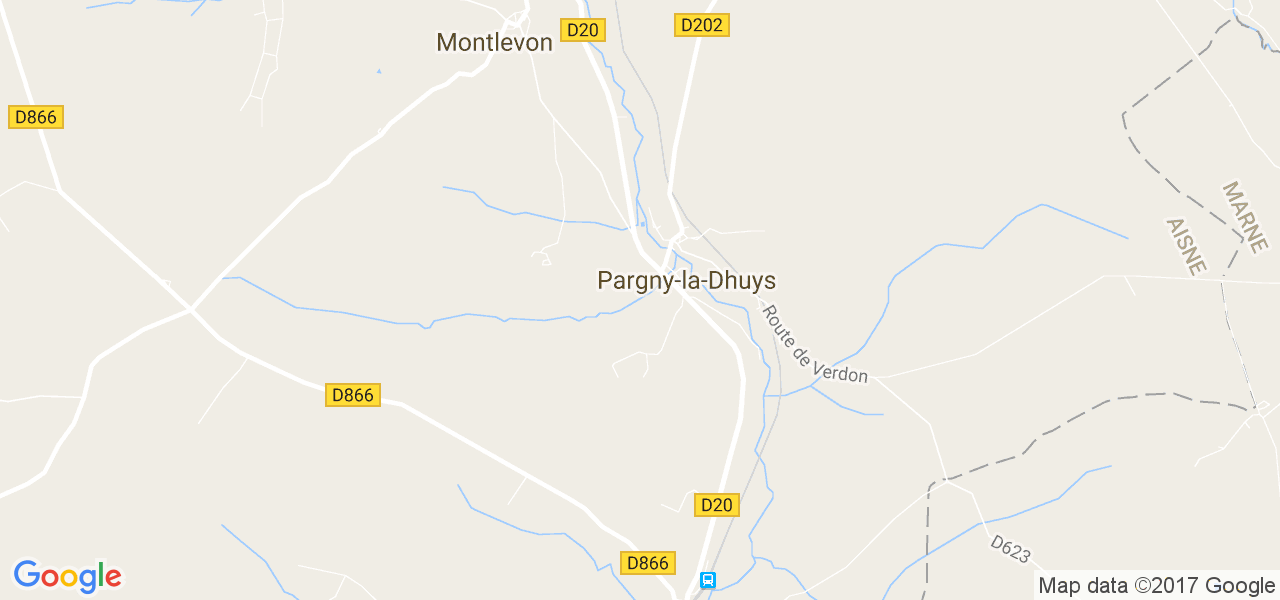 map de la ville de Pargny-la-Dhuys