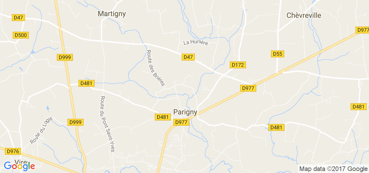 map de la ville de Parigny