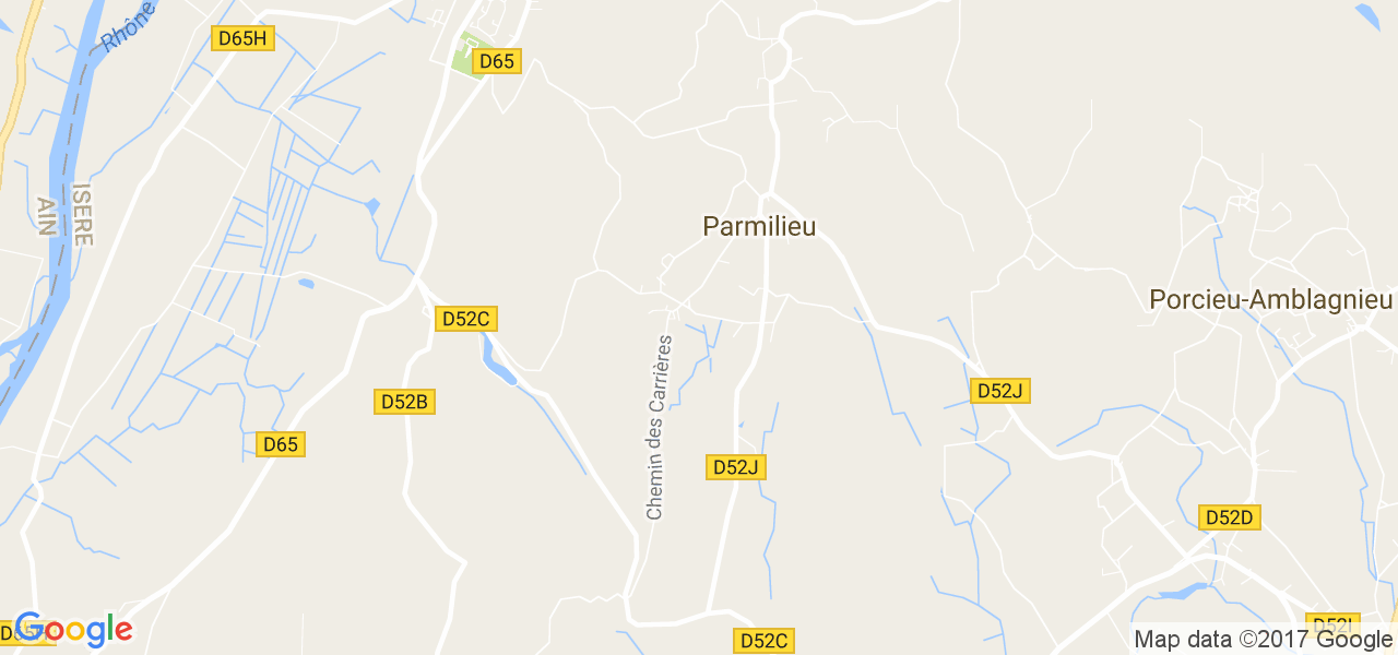 map de la ville de Parmilieu