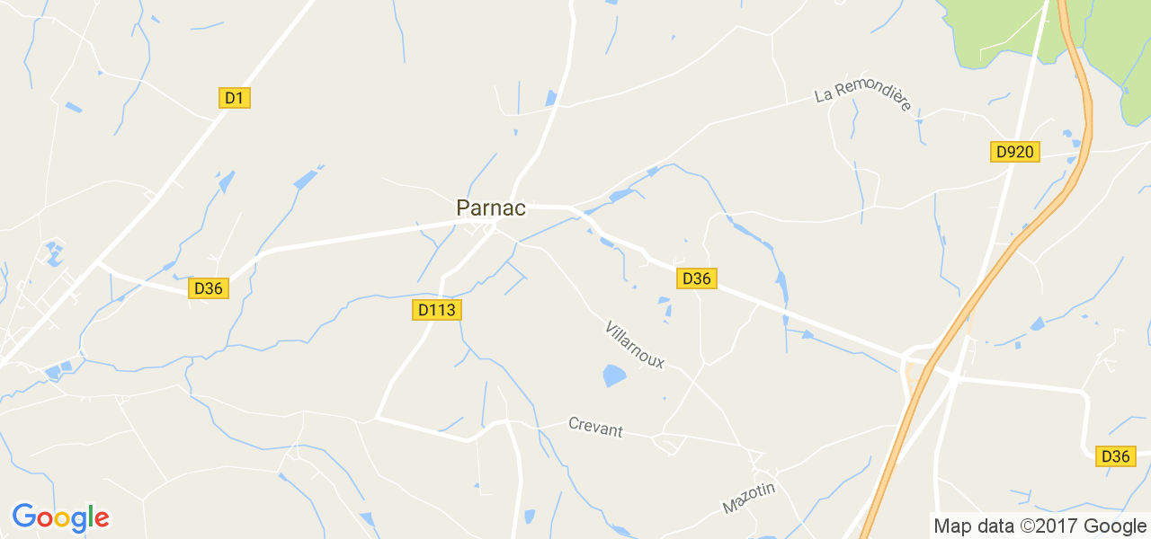 map de la ville de Parnac