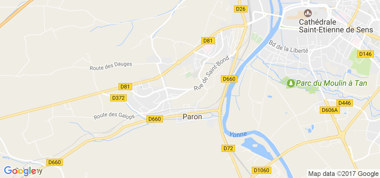 map de la ville de Paron