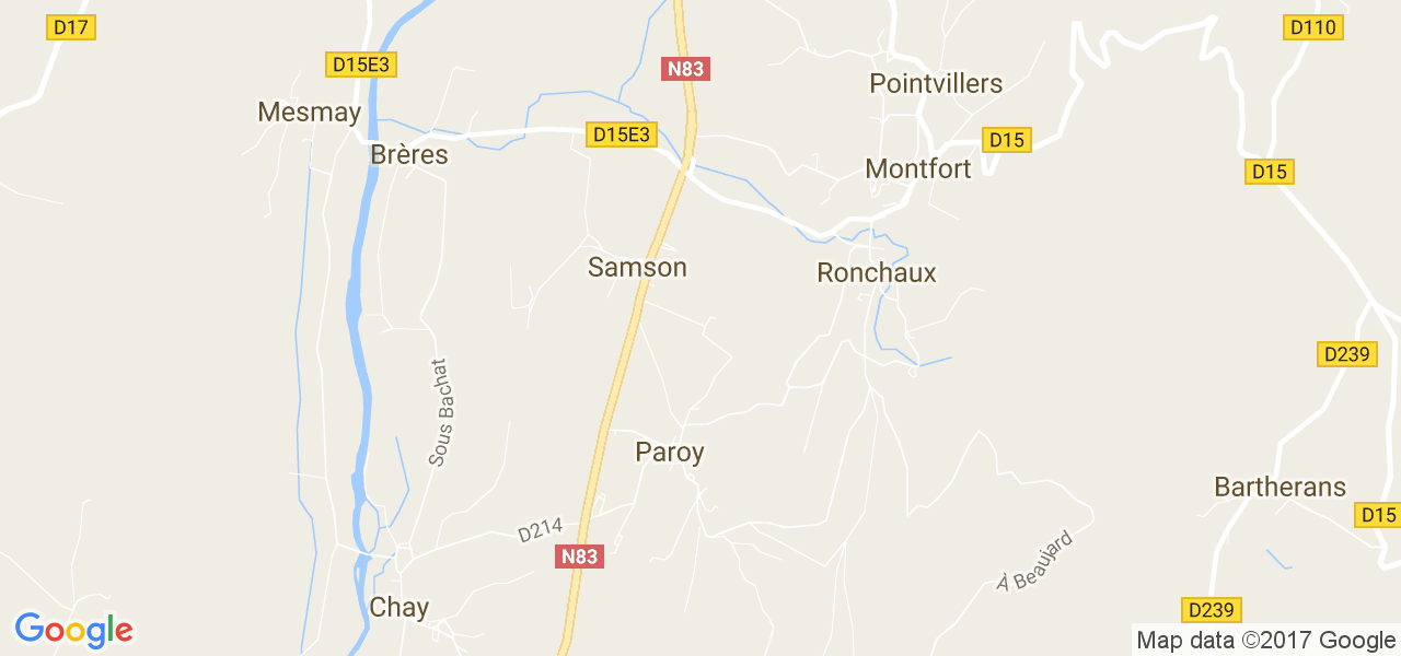 map de la ville de Paroy