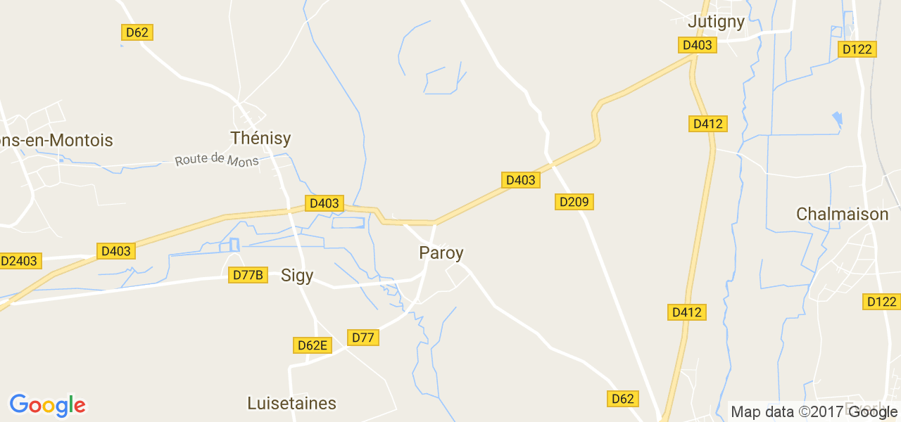 map de la ville de Paroy