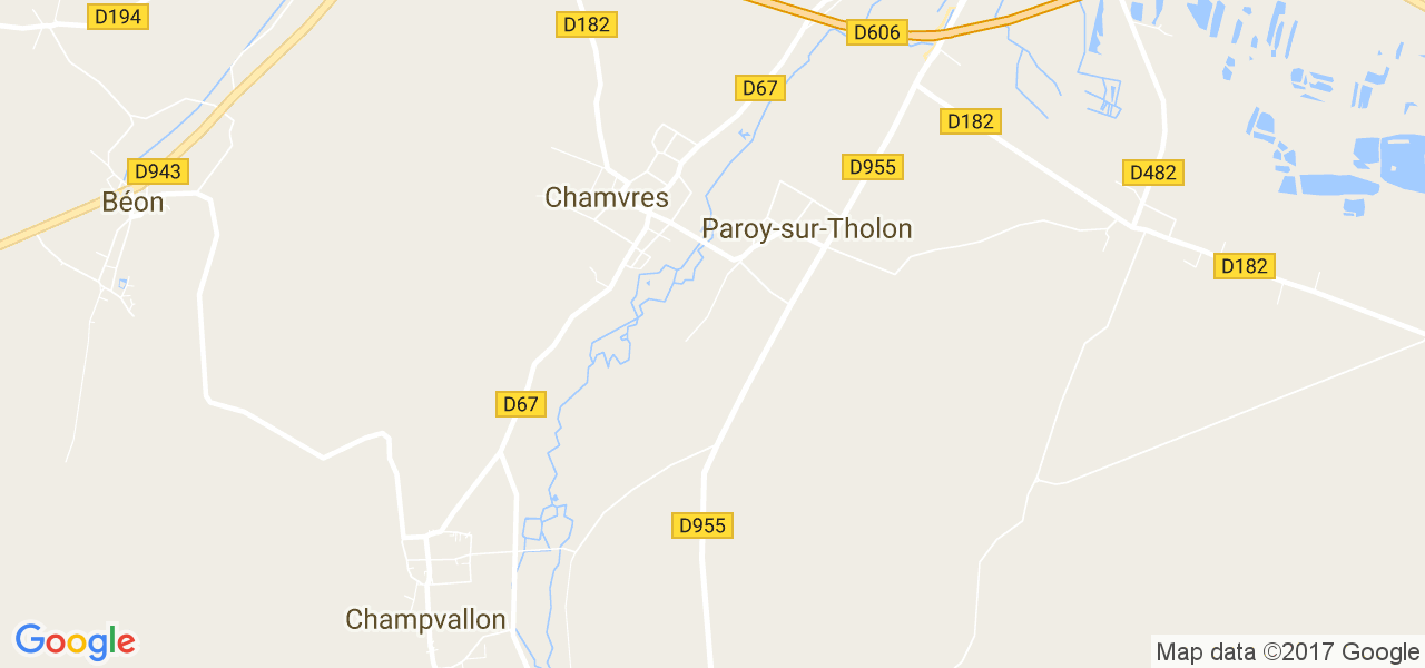 map de la ville de Paroy-sur-Tholon