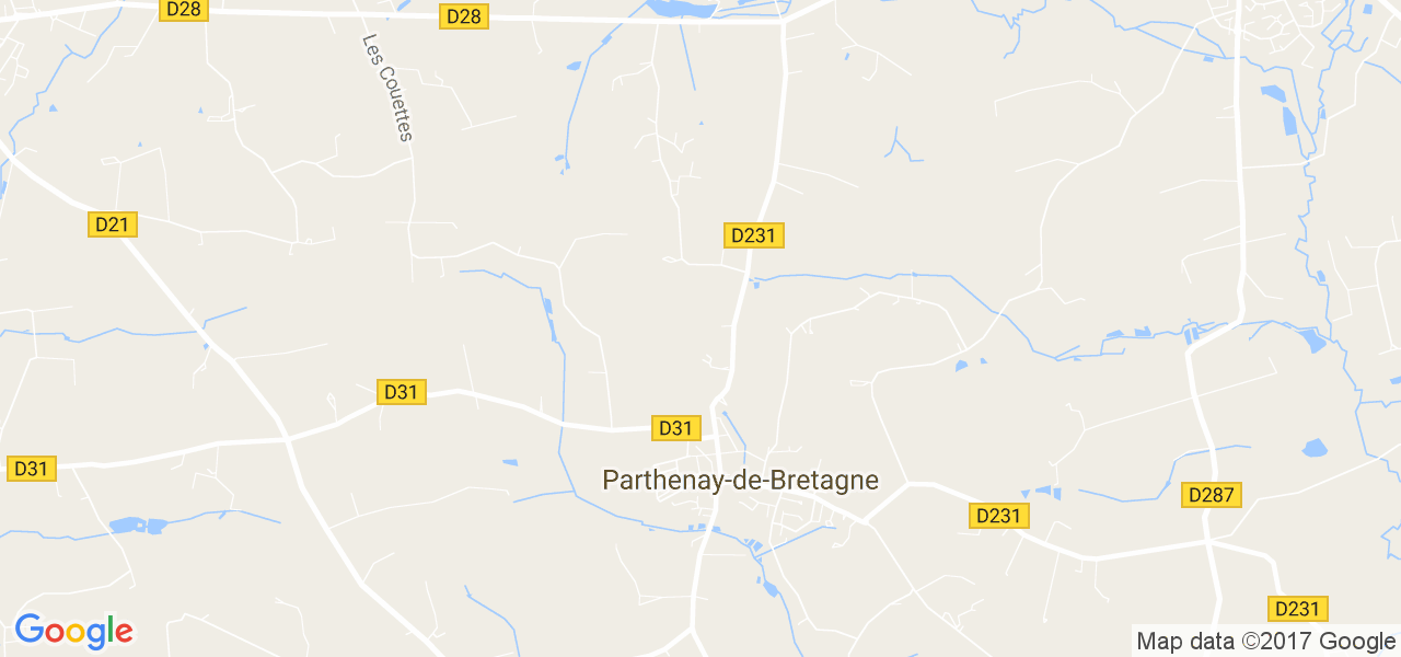 map de la ville de Parthenay-de-Bretagne