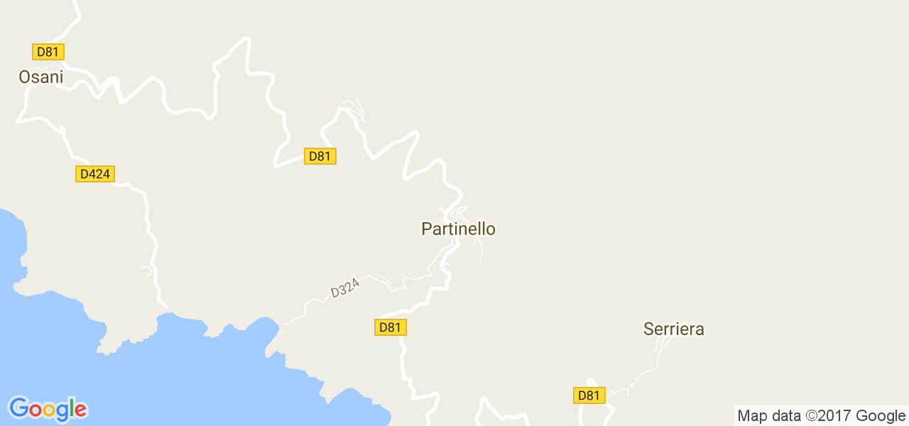 map de la ville de Partinello