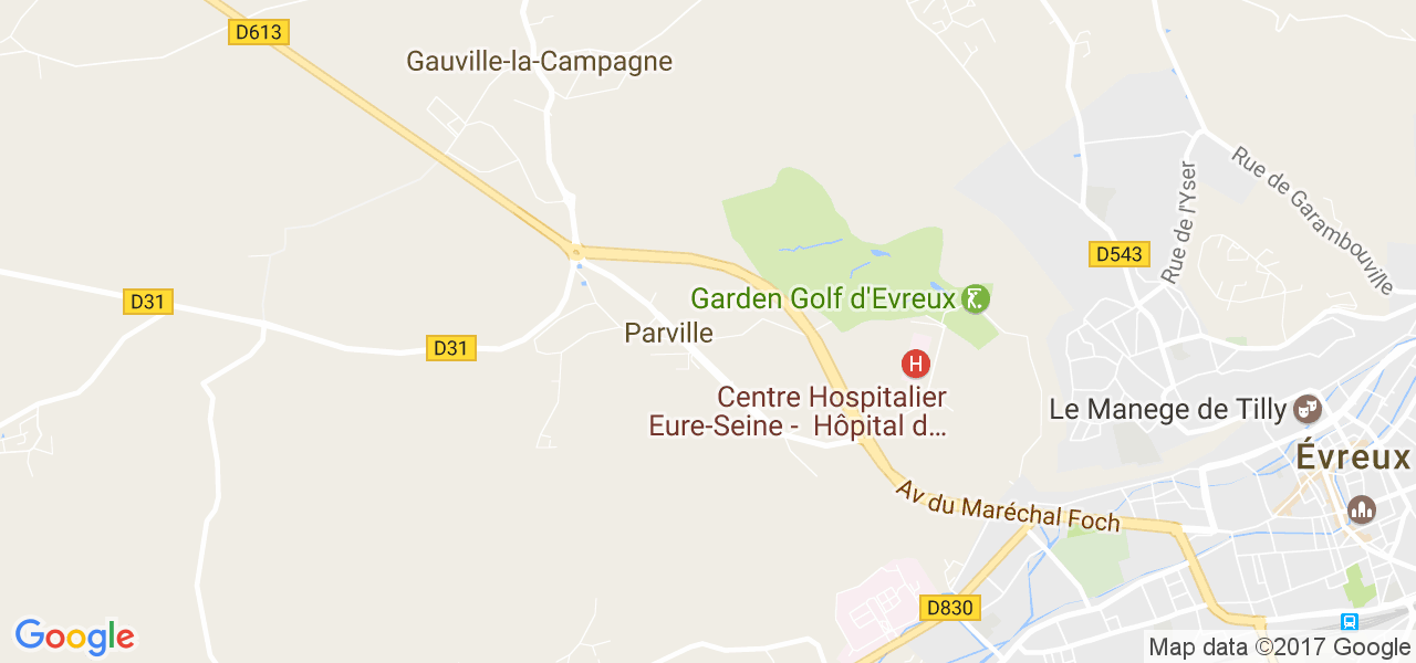 map de la ville de Parville