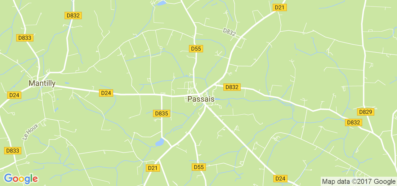 map de la ville de Passais