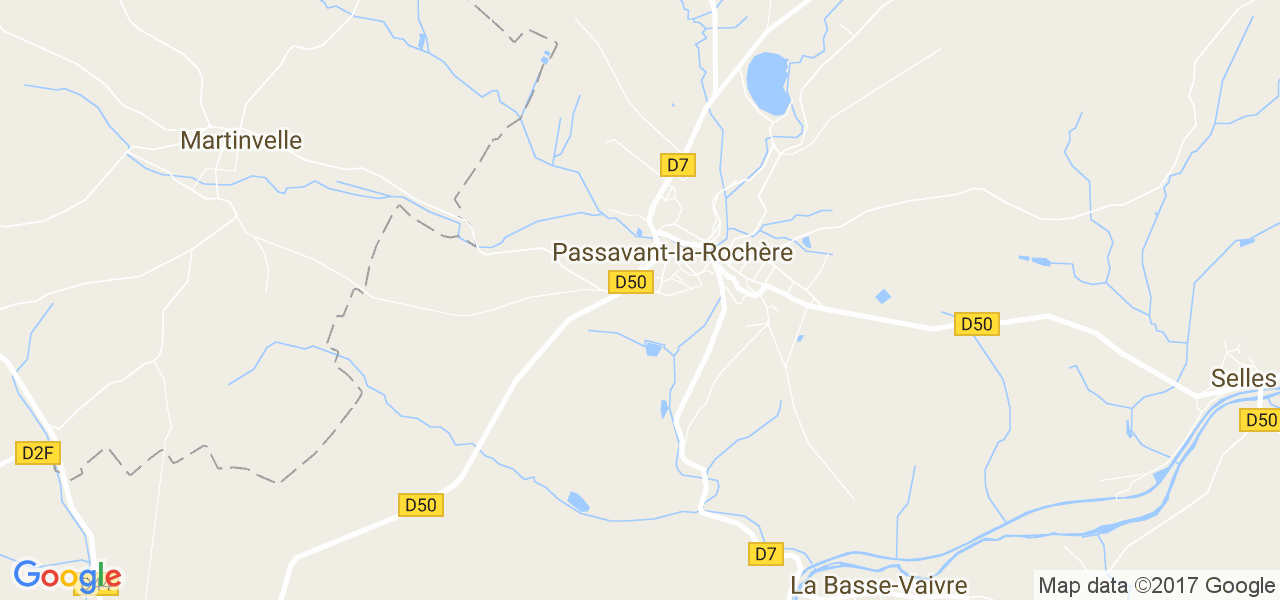 map de la ville de Passavant-la-Rochère