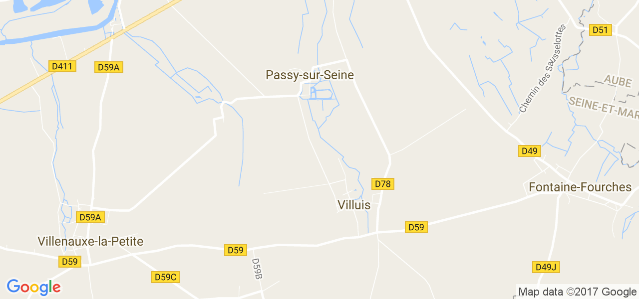 map de la ville de Passy-sur-Seine