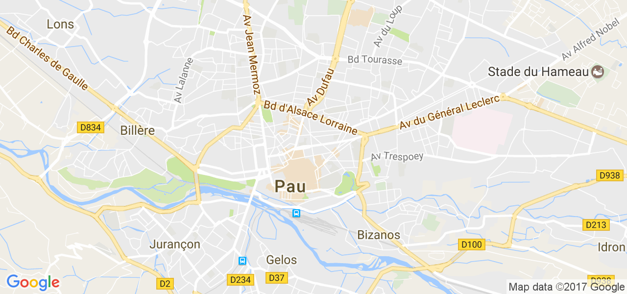 map de la ville de Pau