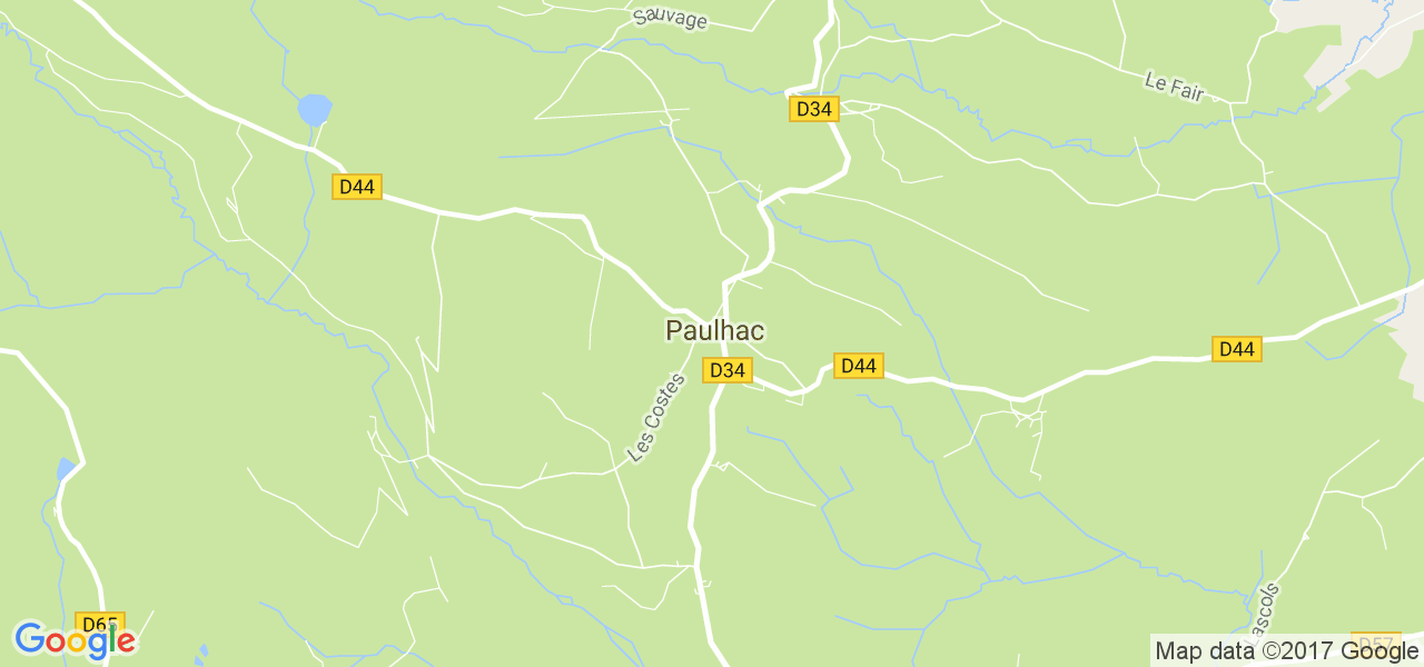 map de la ville de Paulhac