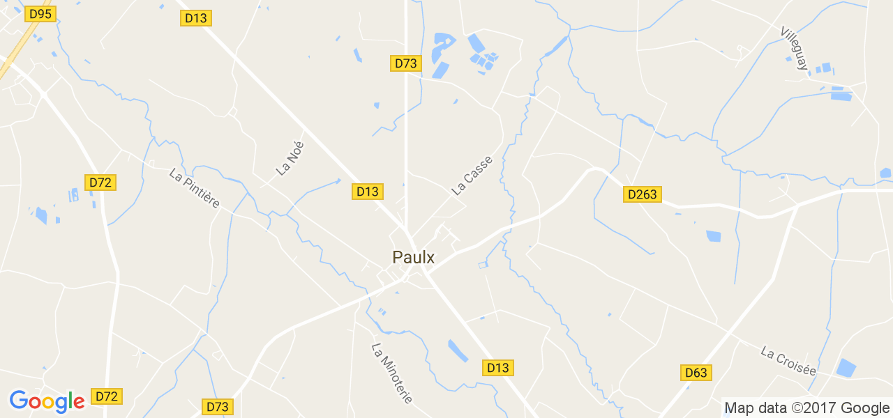 map de la ville de Paulx