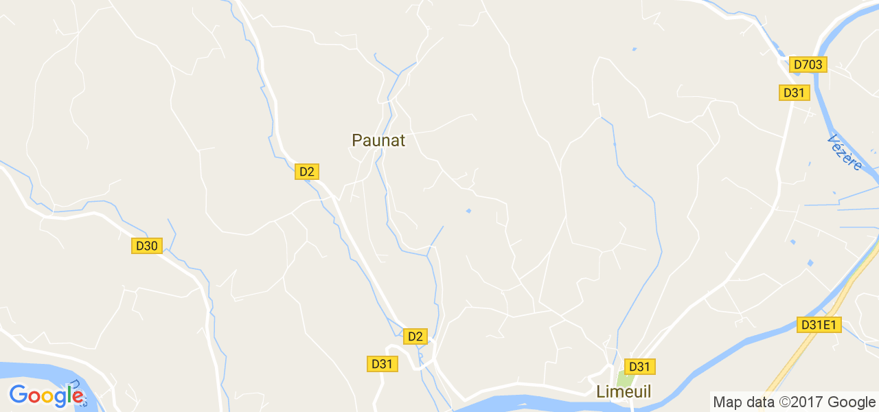 map de la ville de Paunat