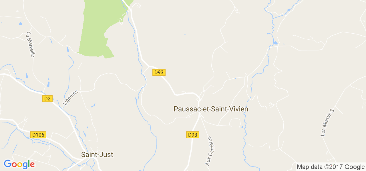 map de la ville de Paussac-et-Saint-Vivien