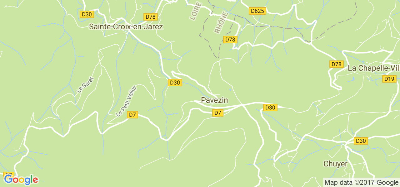 map de la ville de Pavezin