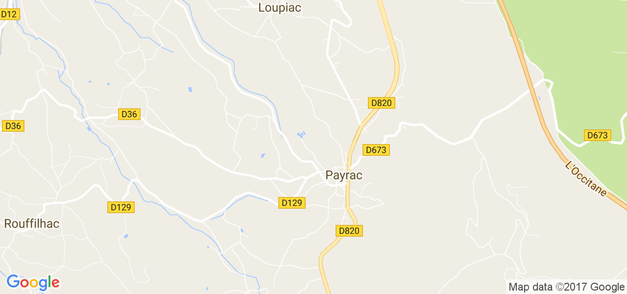 map de la ville de Payrac