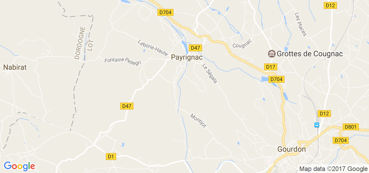 map de la ville de Payrignac