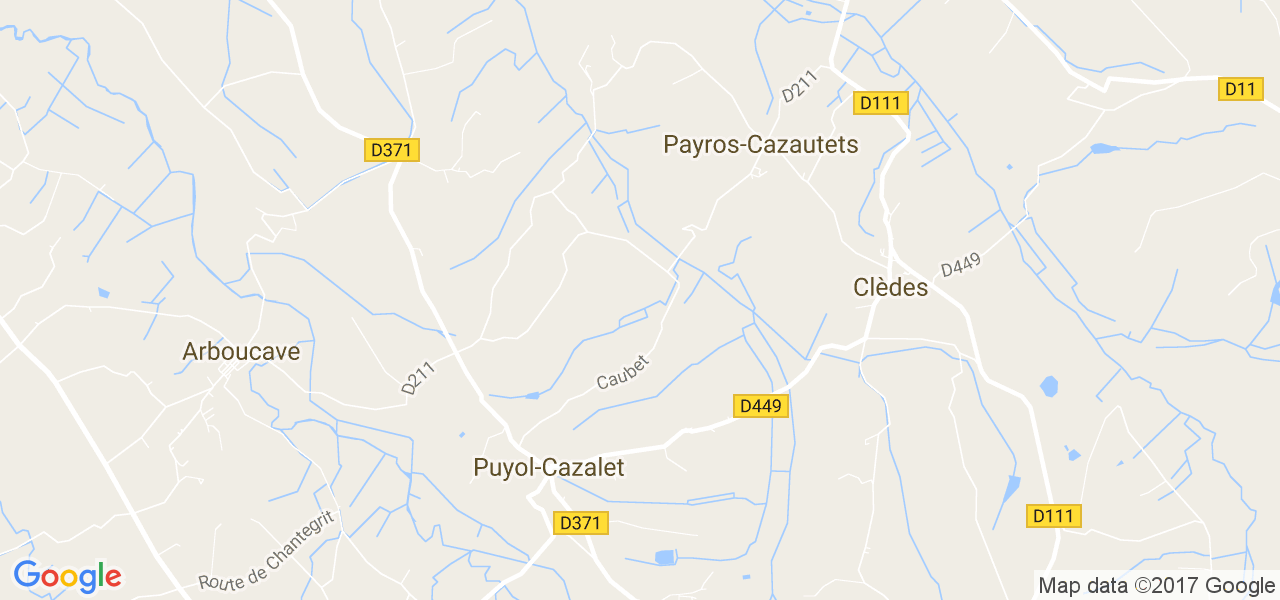 map de la ville de Payros-Cazautets