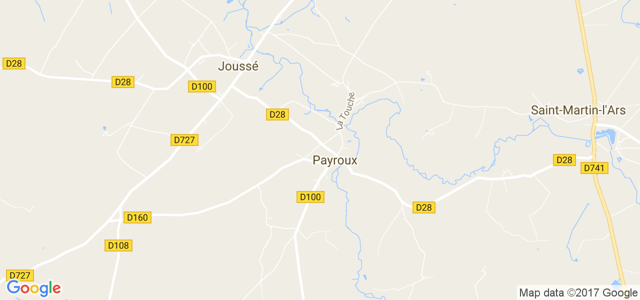 map de la ville de Payroux