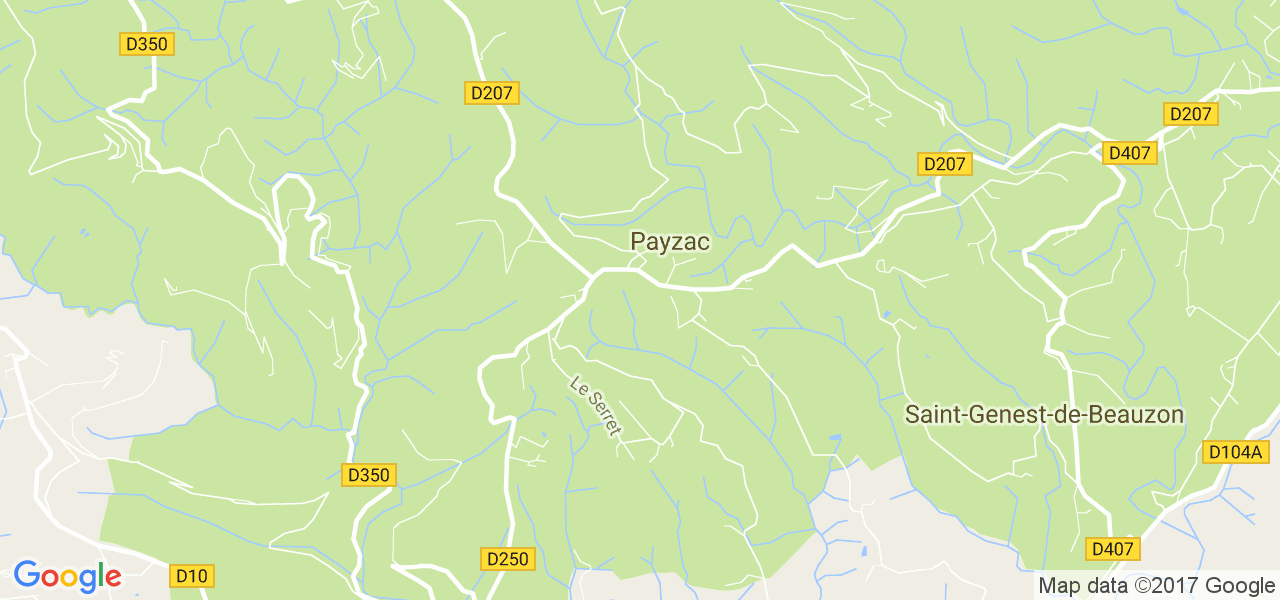 map de la ville de Payzac