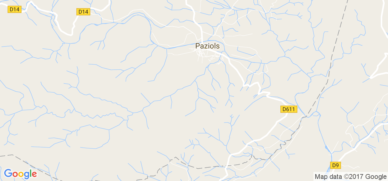 map de la ville de Paziols